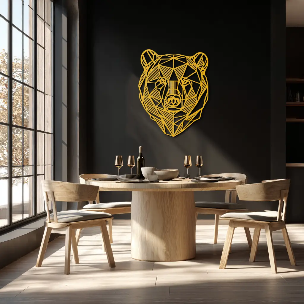 Bear Metal Wall Art - Wild Animal Steel Silhouette for Nature-Inspired Decor- KAF475 by Enova Art