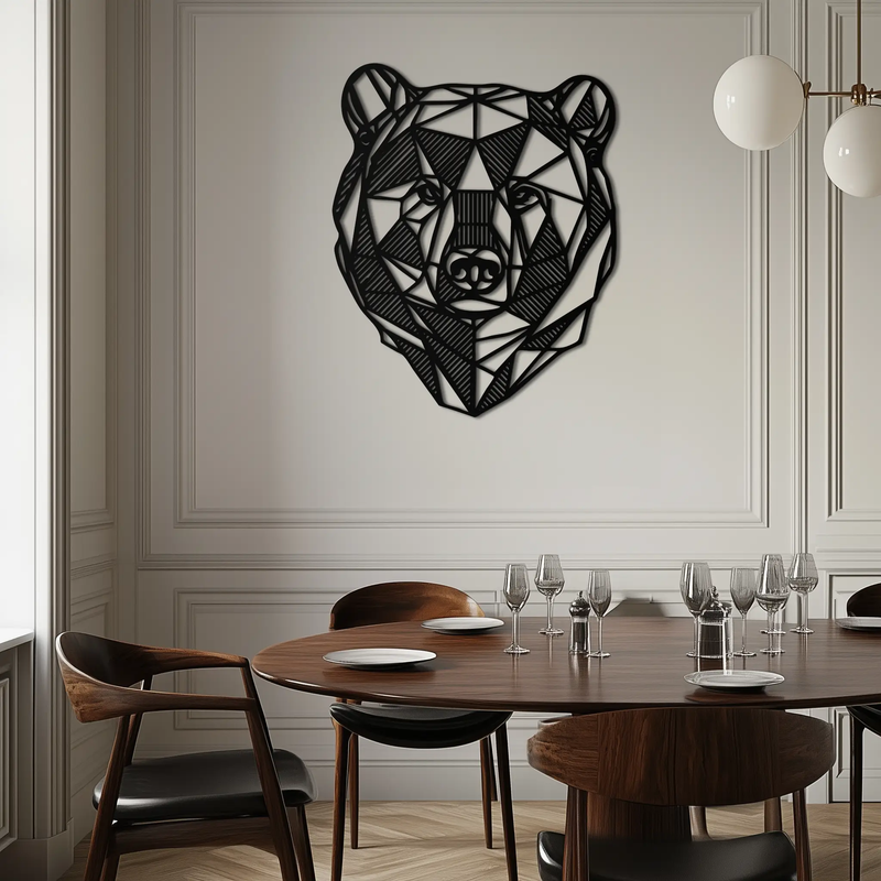 Bear Metal Wall Art - Wild Animal Steel Silhouette for Nature-Inspired Decor- KAF475 by Enova Art
