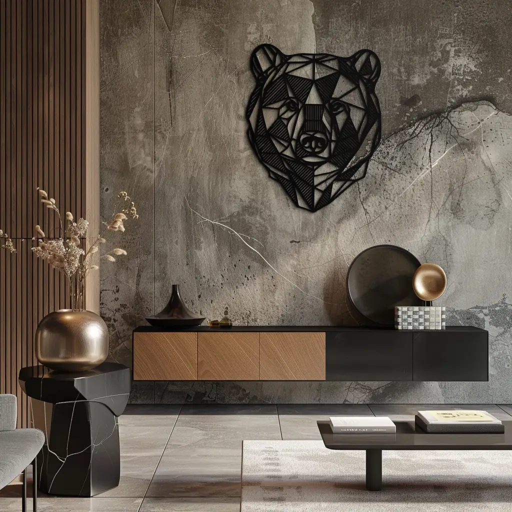 Bear Metal Wall Art - Wild Animal Steel Silhouette for Nature-Inspired Decor- KAF475 by Enova Art