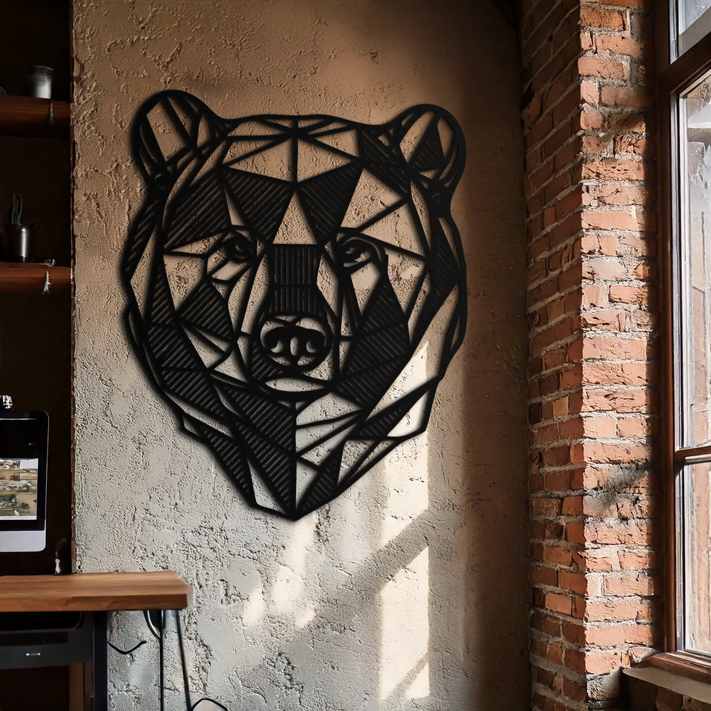 Bear Metal Wall Art - Wild Animal Steel Silhouette for Nature-Inspired Decor- KAF475 by Enova Art