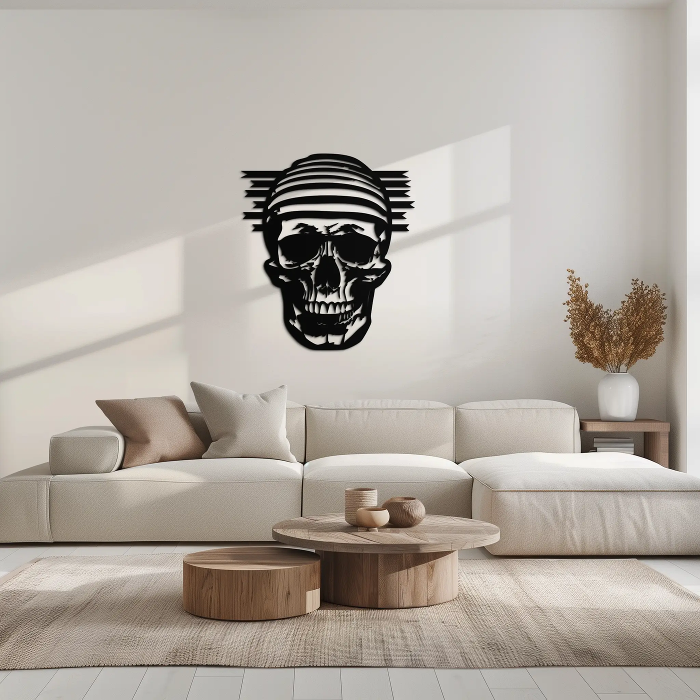 Skull Metal Wall Art - Bold and Edgy Steel Silhouette Decor- KAF477 by Enova Art