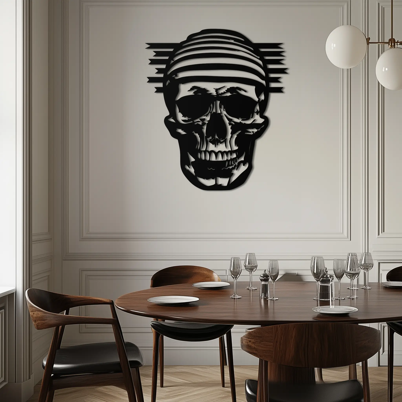 Skull Metal Wall Art - Bold and Edgy Steel Silhouette Decor- KAF477 by Enova Art