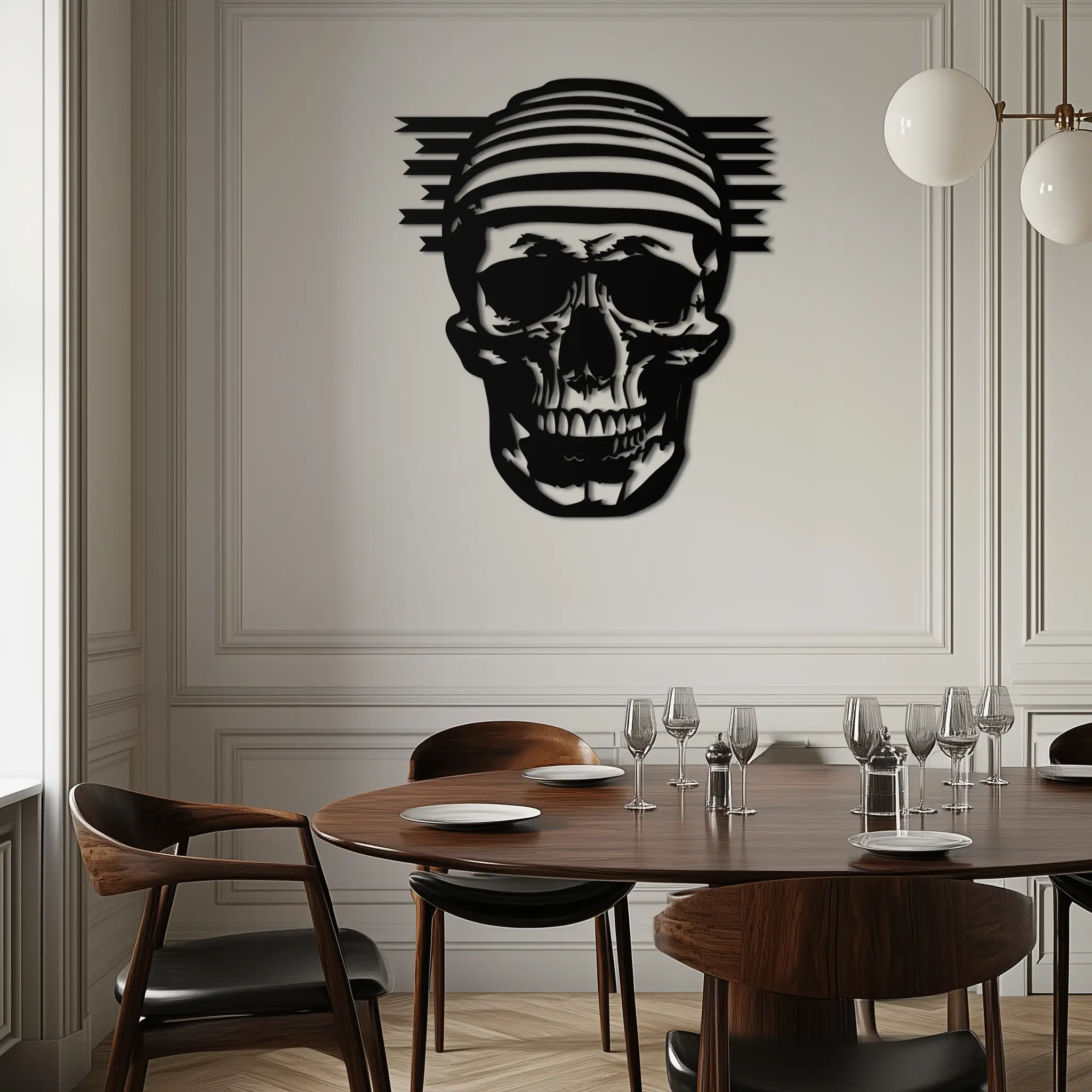 Skull Metal Wall Art - Bold and Edgy Steel Silhouette Decor- KAF477 by Enova Art