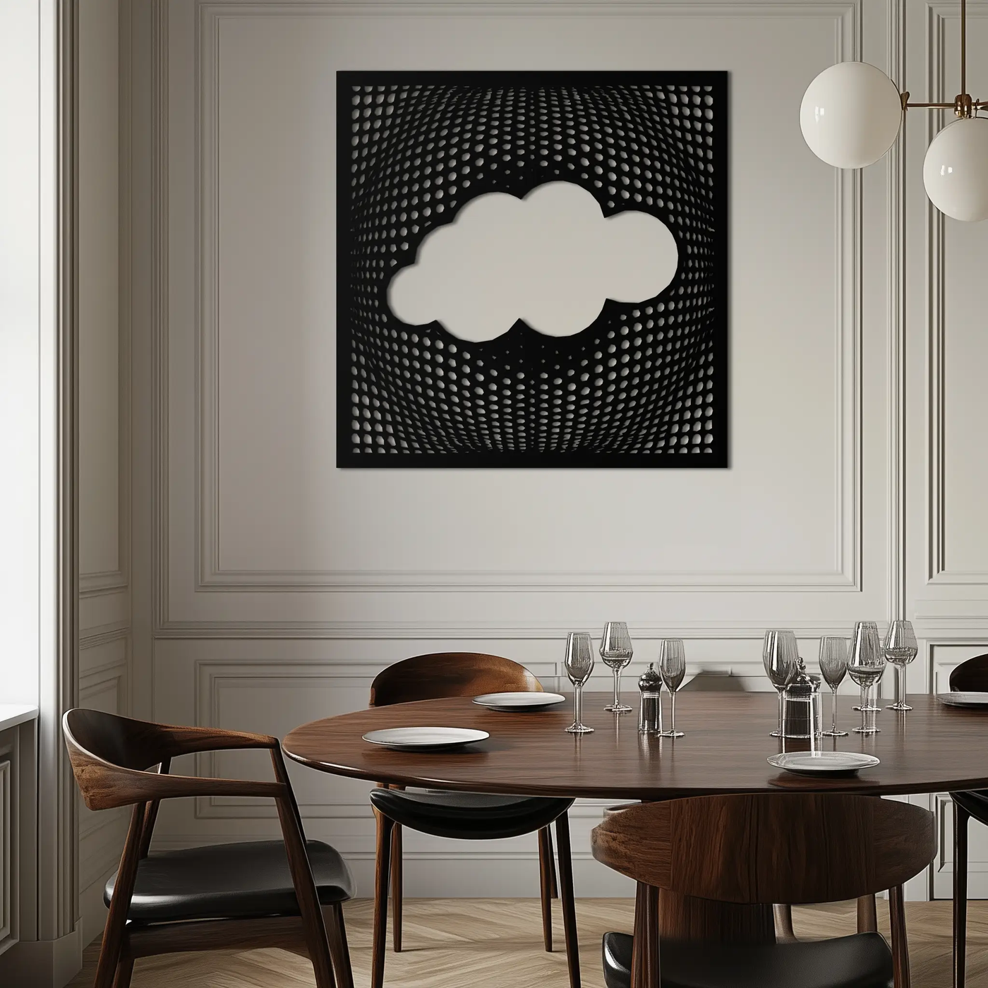 Minimal Cloud Metal Wall Art - Modern Steel Cloud Silhouette Decor- KAF478 by Enova Art