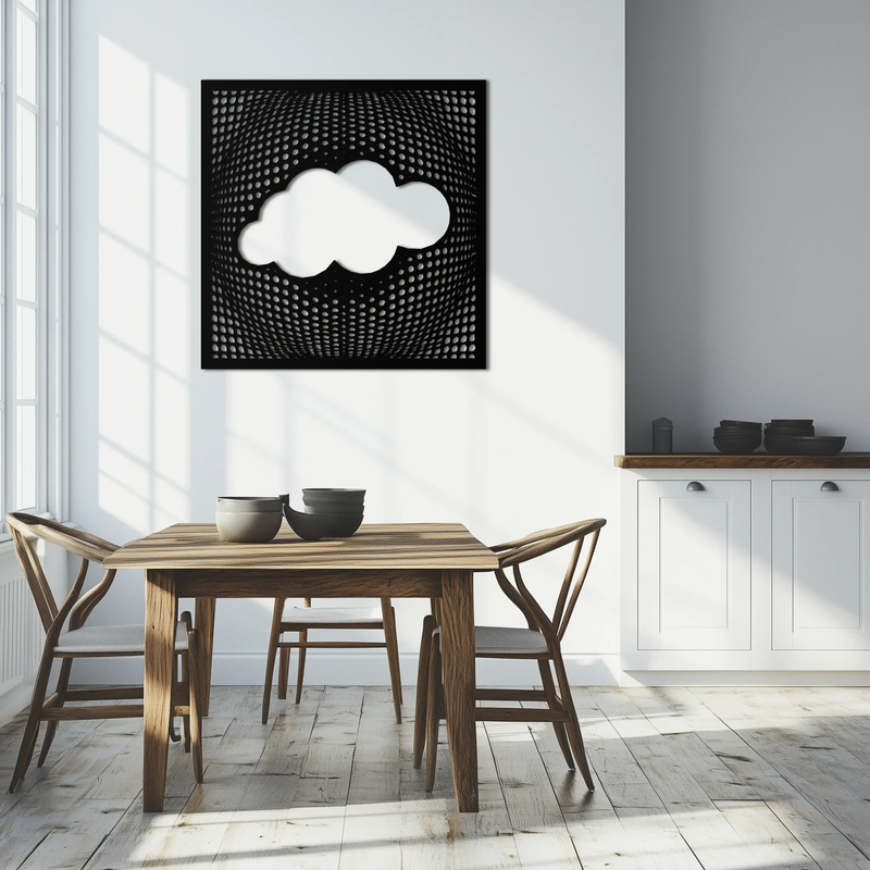 Minimal Cloud Metal Wall Art - Modern Steel Cloud Silhouette Decor- KAF478 by Enova Art
