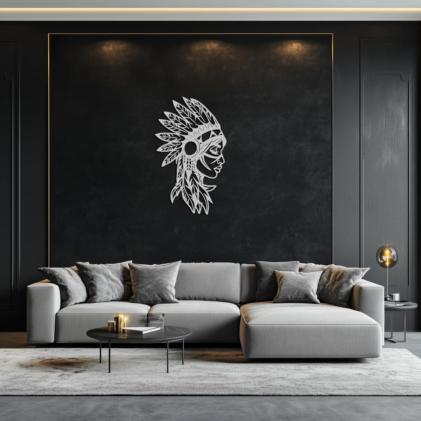 Native American Woman Metal Wall Art - Tribal Female Silhouette Steel Decor- KAF479 by Enova Art