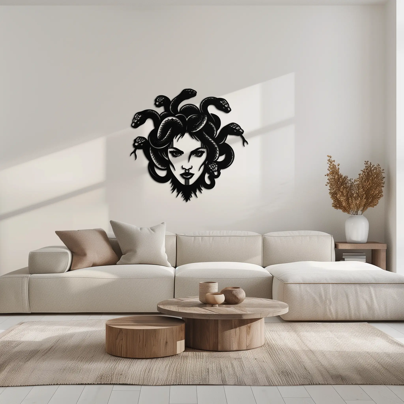 Medusa Metal Wall Art - Mythological Snake Hair Woman Steel Wall Decor- KAF481 by Enova Art