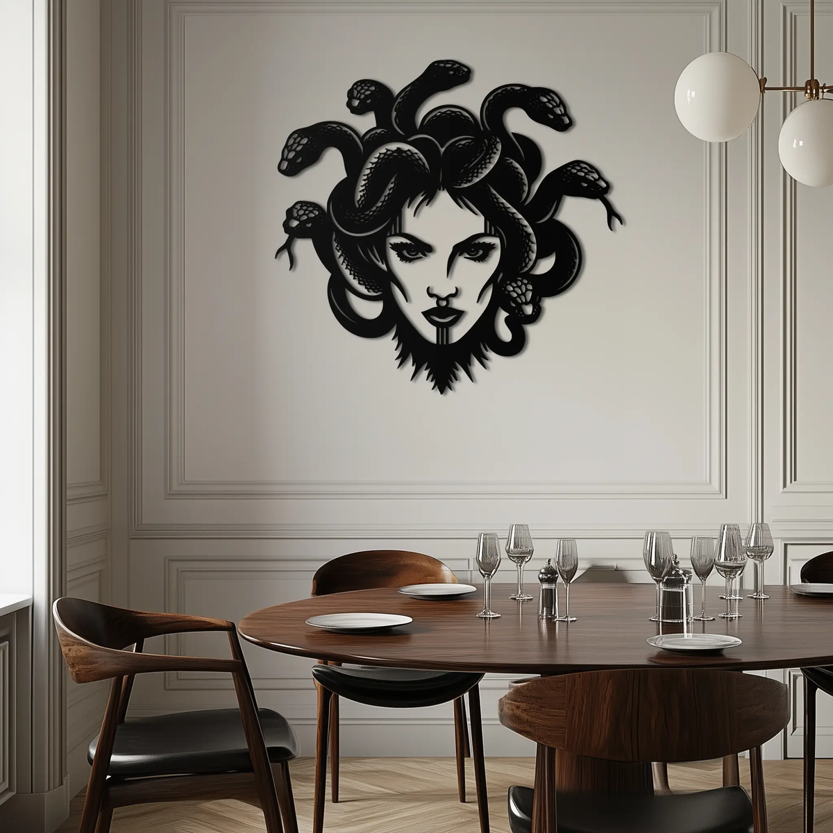 Medusa Metal Wall Art - Mythological Snake Hair Woman Steel Wall Decor- KAF481 by Enova Art