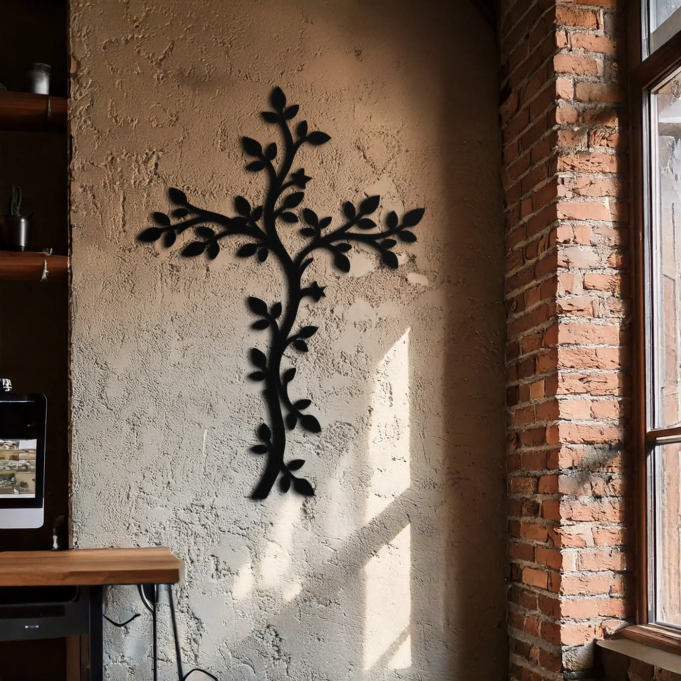 Cross Metal Wall Art - Sacred Christian Steel Wall Decor- KAF483 by Enova Art