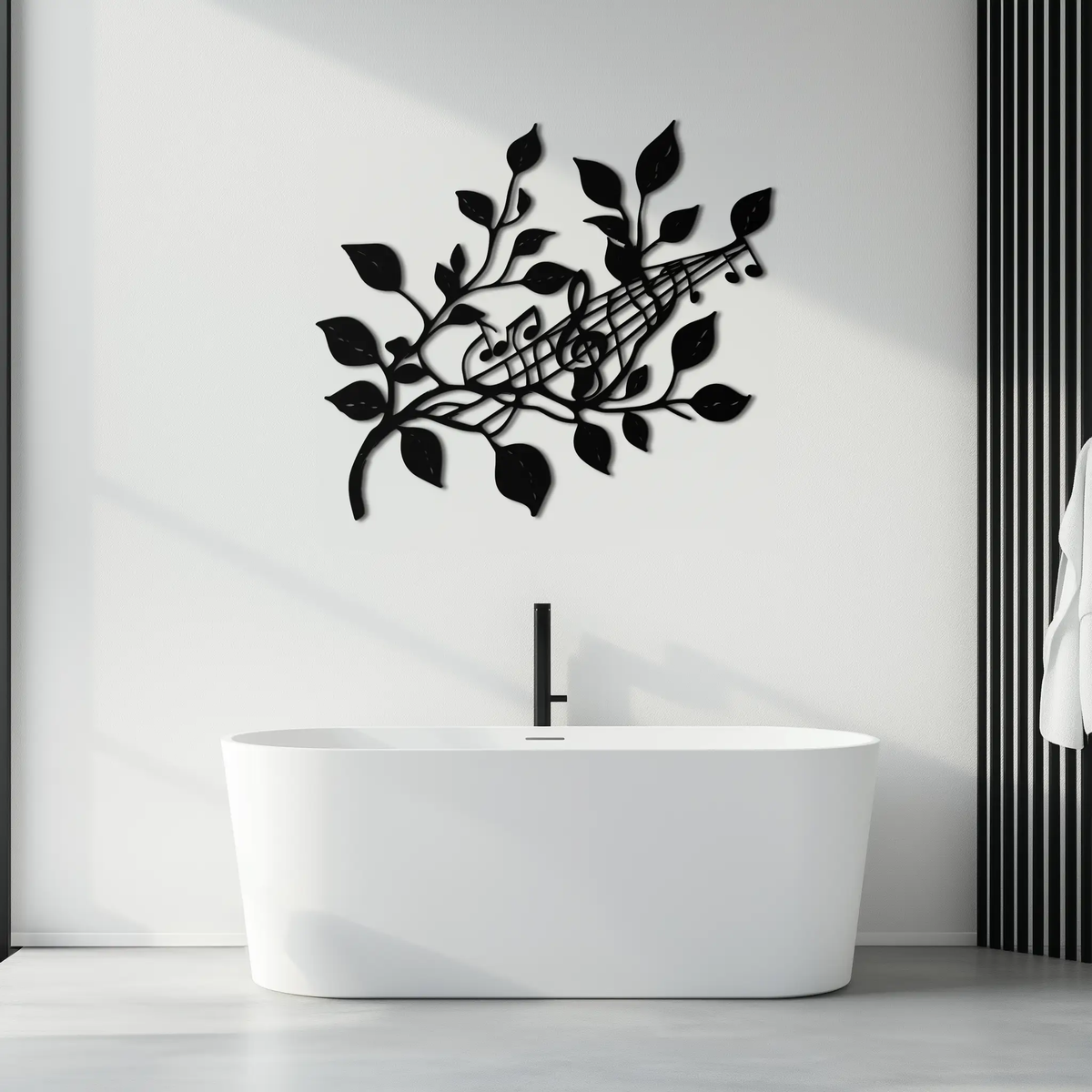 Musical Tree Branch Metal Wall Art - Note Inspired Steel Decor- KAF484 by Enova Art
