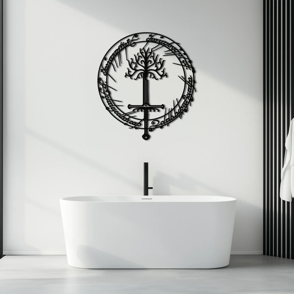 Lord of the Rings Metal Wall Art - Silhouette Fantasy Steel Decor for Home & Office- KAF485 by Enova Art