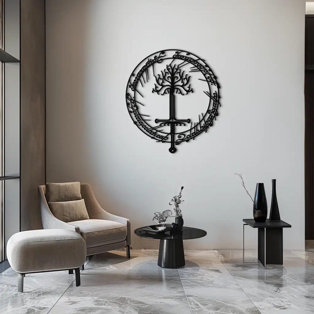 Lord of the Rings Metal Wall Art - Silhouette Fantasy Steel Decor for Home & Office- KAF485 by Enova Art