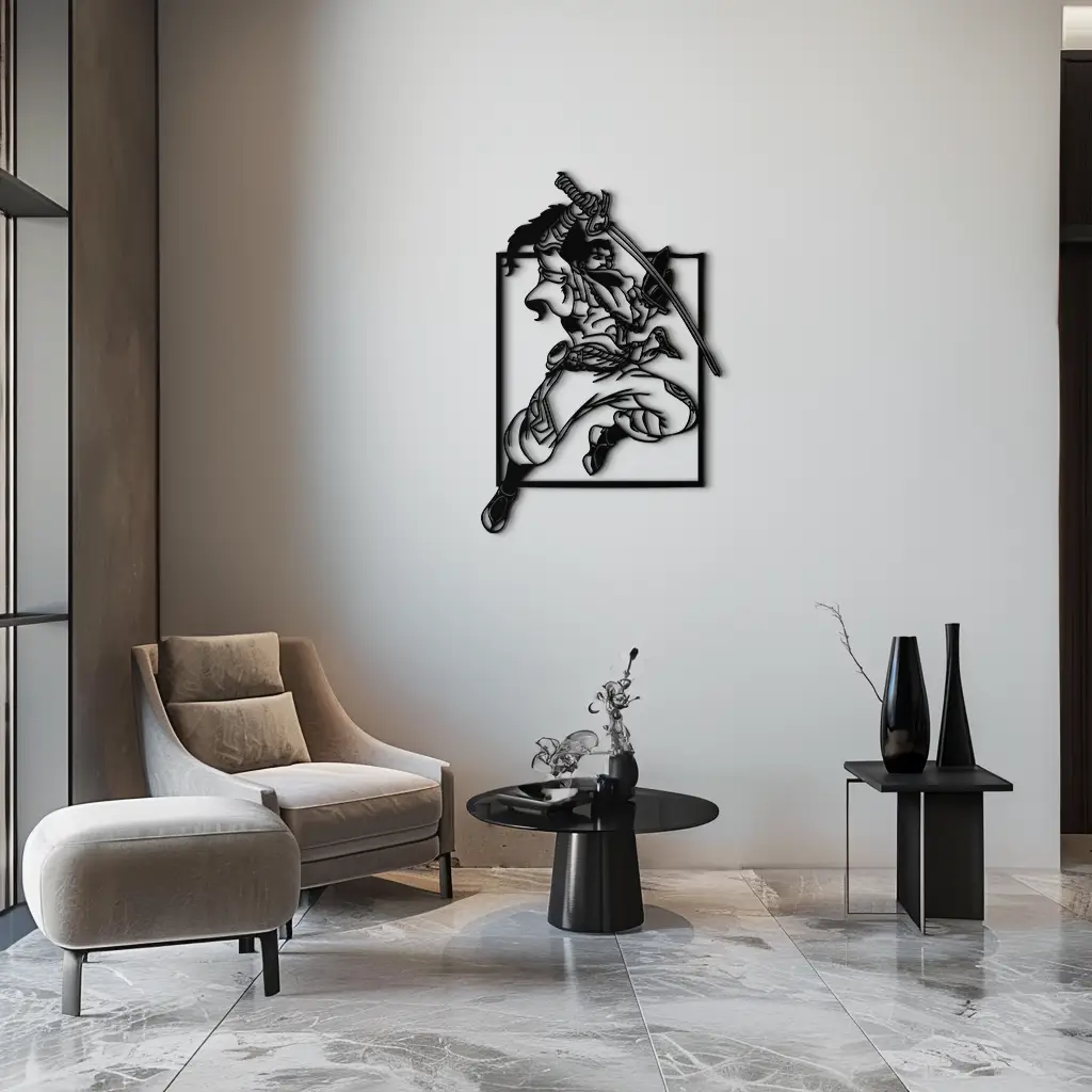 Yasuo Sword Silhouette Metal Wall Art - League of Legends-Inspired Steel Decor- KAF486 by Enova Art