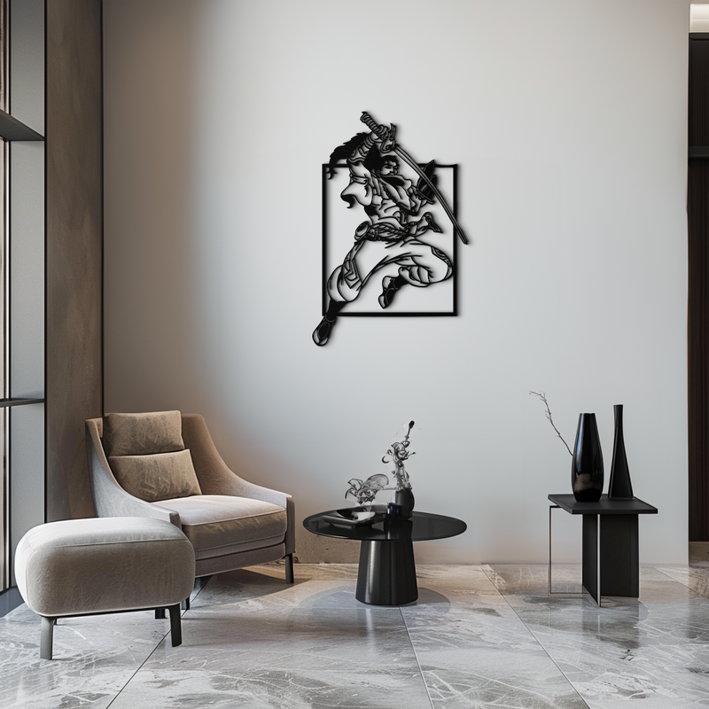 Yasuo Sword Silhouette Metal Wall Art - League of Legends-Inspired Steel Decor- KAF486 by Enova Art