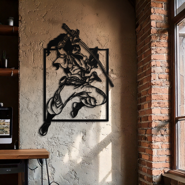 Yasuo Sword Silhouette Metal Wall Art - League of Legends-Inspired Steel Decor- KAF486