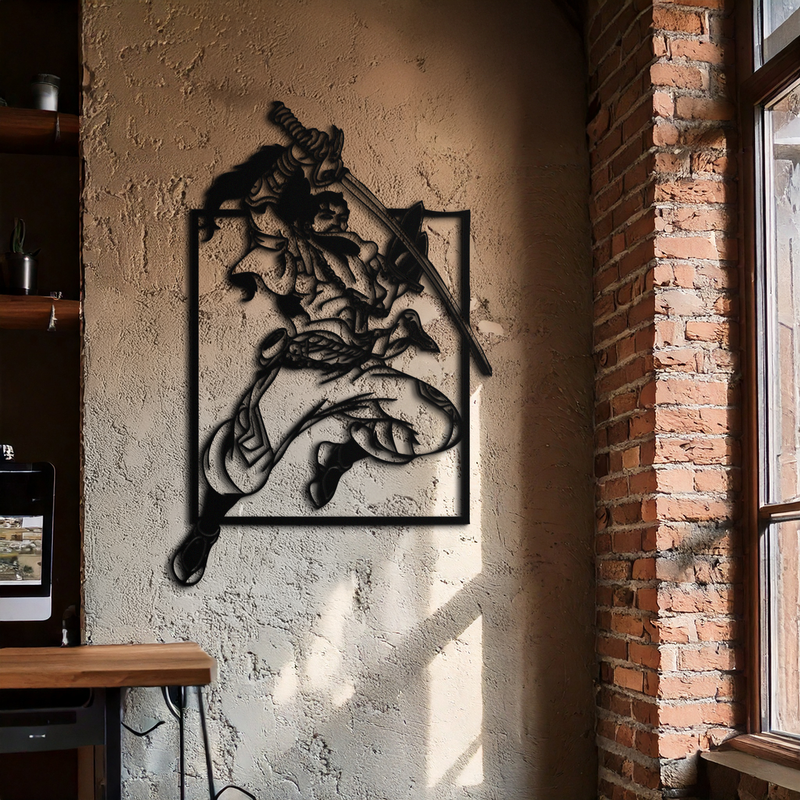 Yasuo Sword Silhouette Metal Wall Art - League of Legends-Inspired Steel Decor- KAF486 by Enova Art