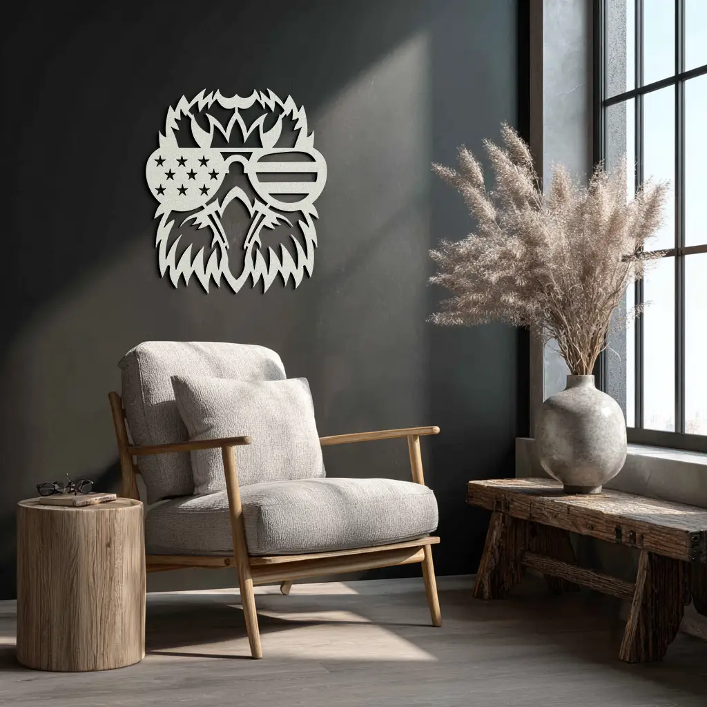American Flag Eagle Silhouette Metal Wall Art – Patriotic Black Steel Home Decor- KAF496 by Enova Art