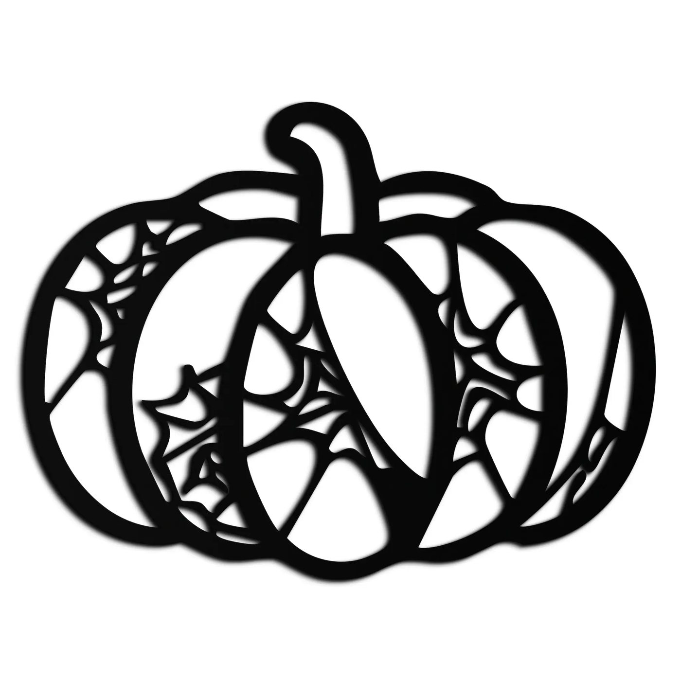 Halloween Pumpkin Metal Wall Art – Black Steel Haunted Fall Decor- KAF506 by Enova Art