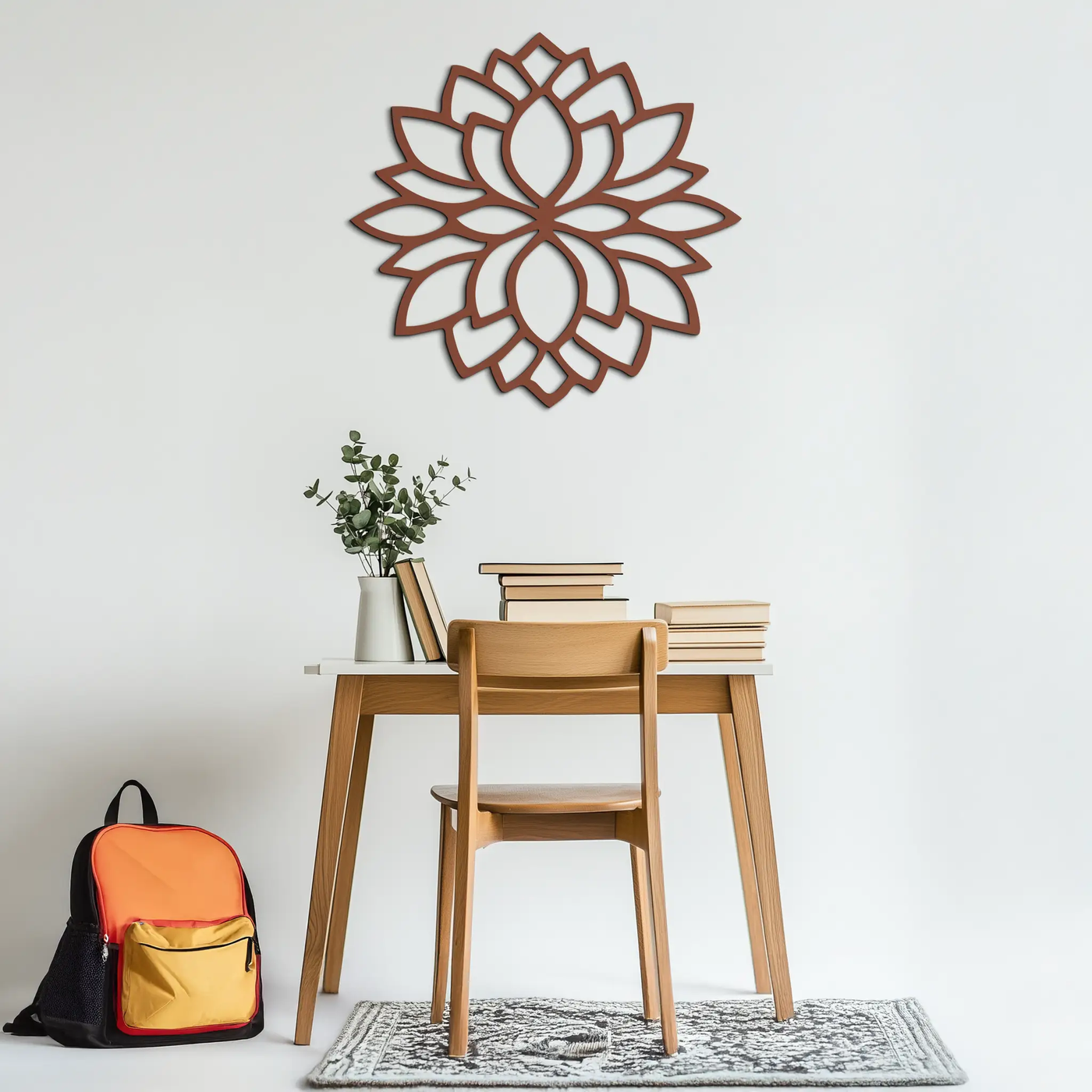 Lotus Flower Silhouette Metal Wall Art – Elegant Black Zen Decor for Home or Office- KAF525 by Enova Art
