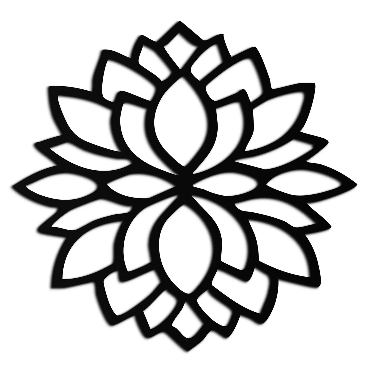 Lotus Flower Silhouette Metal Wall Art – Elegant Black Zen Decor for Home or Office- KAF525 by Enova Art