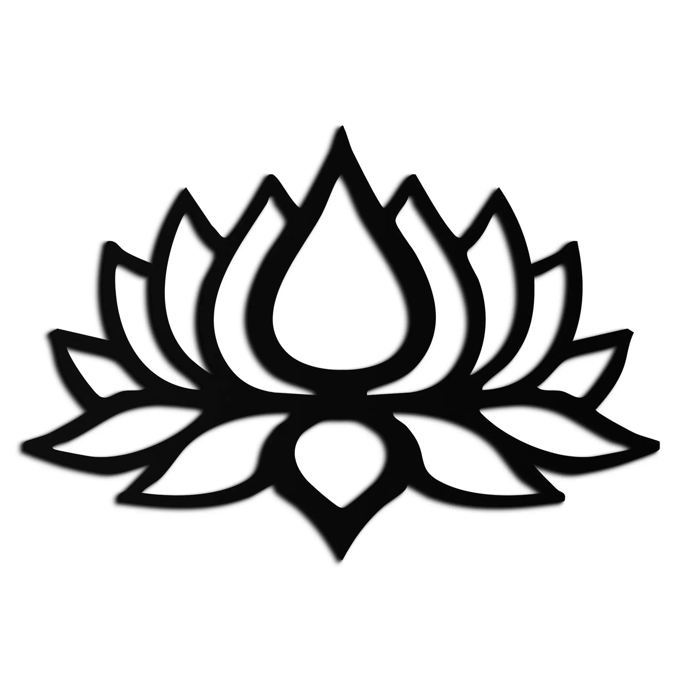 Lotus Flower Silhouette Metal Wall Art – Modern Black Floral Home Decor- KAF526 by Enova Art