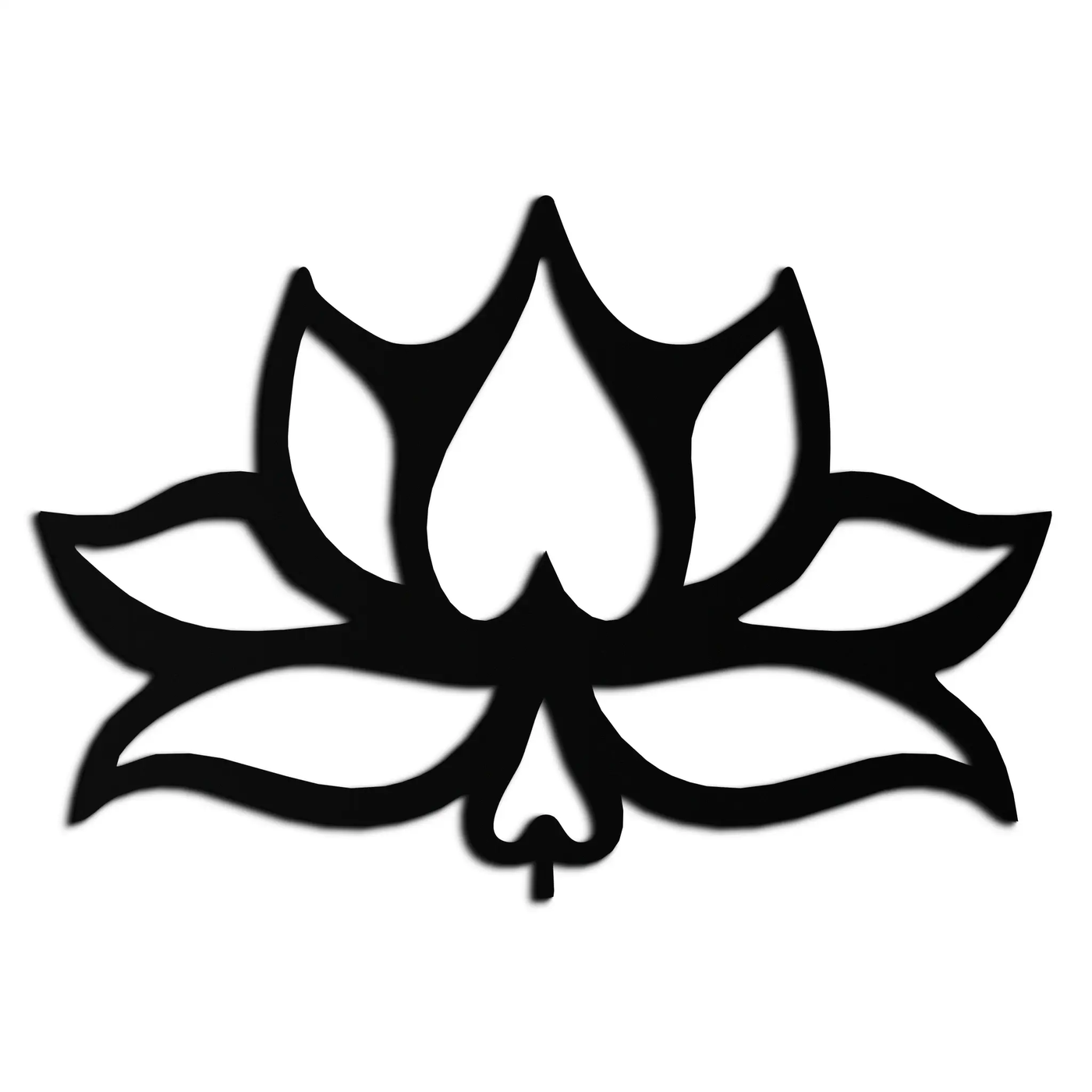 Lotus Flower Metal Wall Art – Modern Black Floral Wall Decor- KAF527 by Enova Art