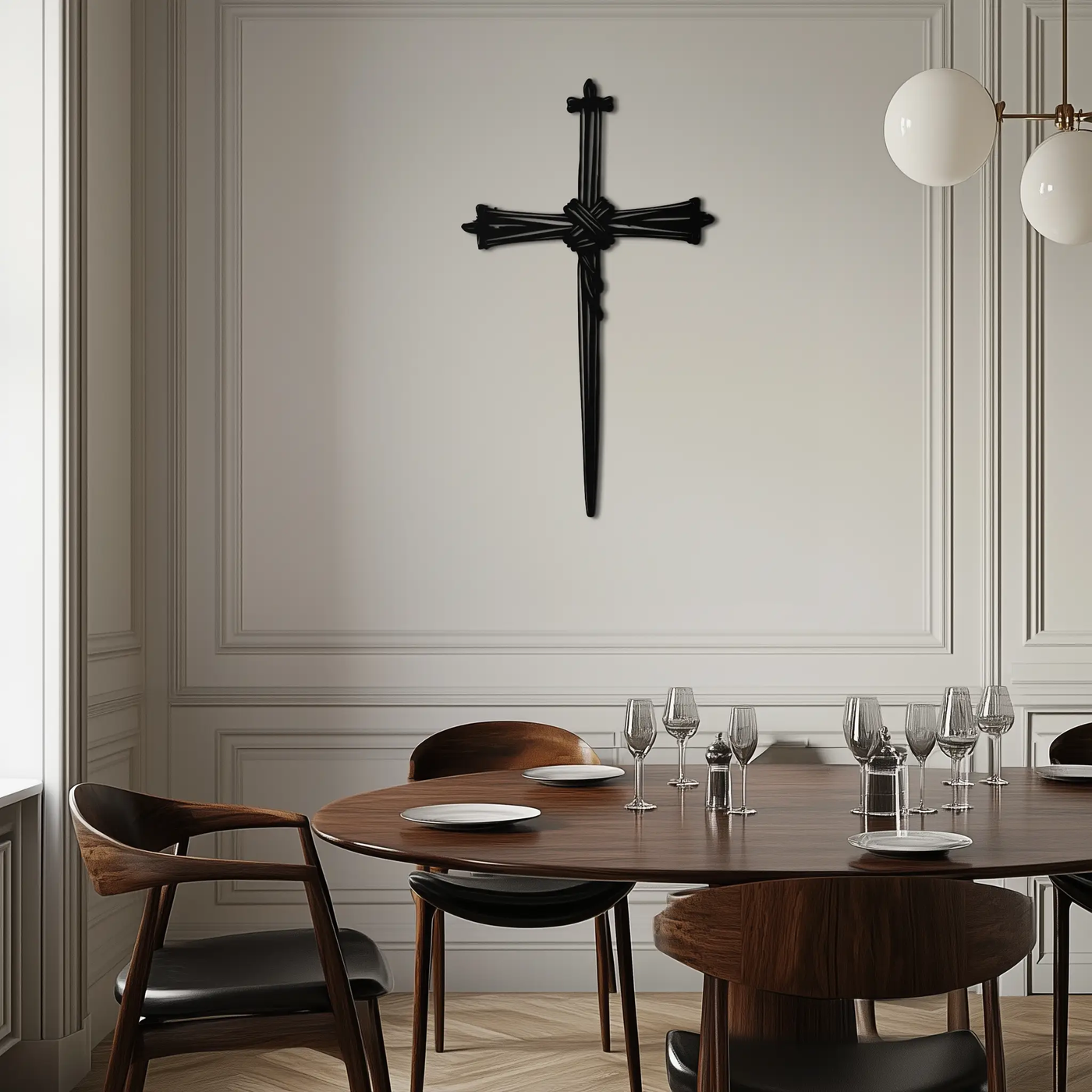 Christian Barbed Wire Cross Metal Wall Art – Religious Rustic Home Decor- KAF553 by Enova Art