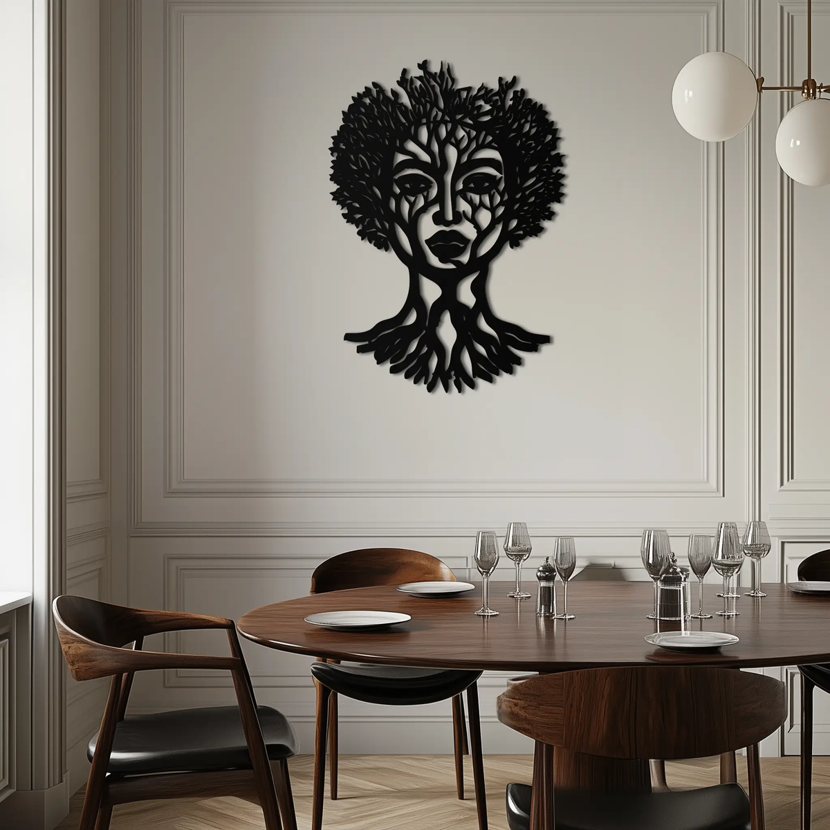 Monstera Leaf Trio Metal Wall Art – Modern Botanical Black Wall Decor- KAF554 by Enova Art