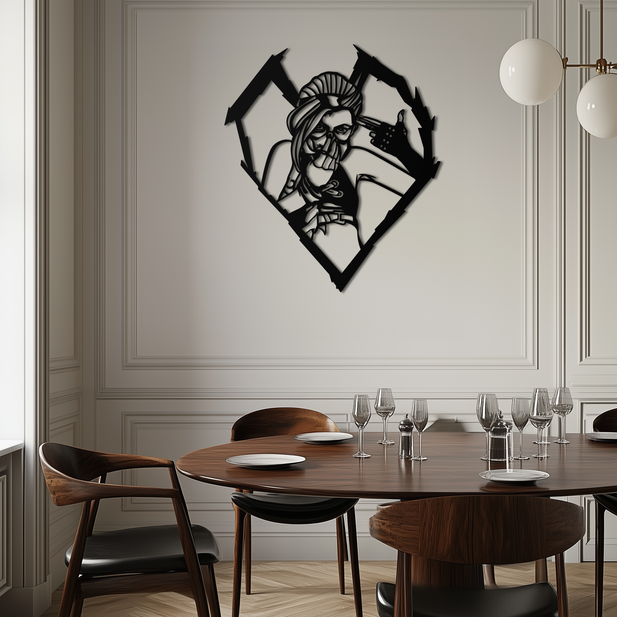 League of Legends Jinx Metal Wall Art – LOL Character Black Metal Decor- KAF560 by Enova Art