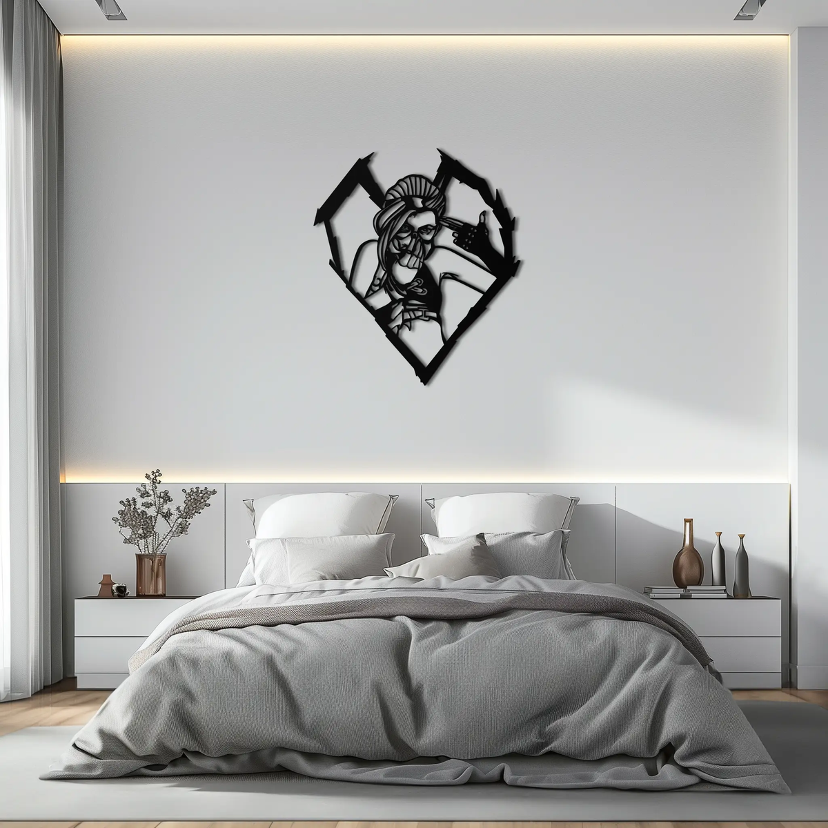 League of Legends Jinx Metal Wall Art – LOL Character Black Metal Decor- KAF560 by Enova Art