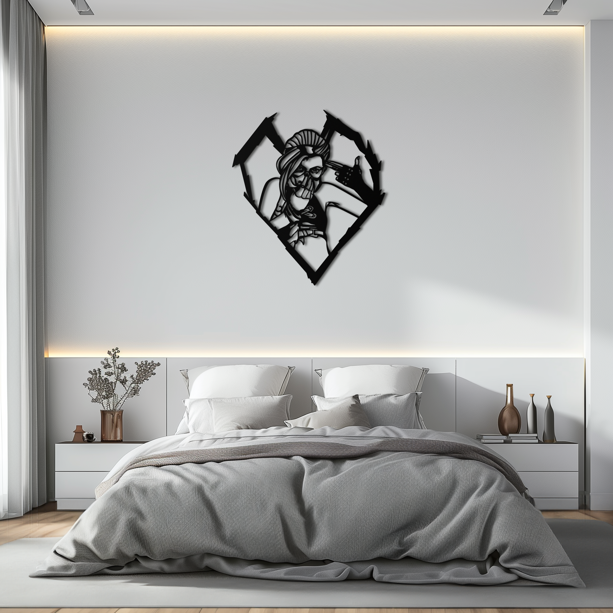 League of Legends Jinx Metal Wall Art – LOL Character Black Metal Decor- KAF560 by Enova Art