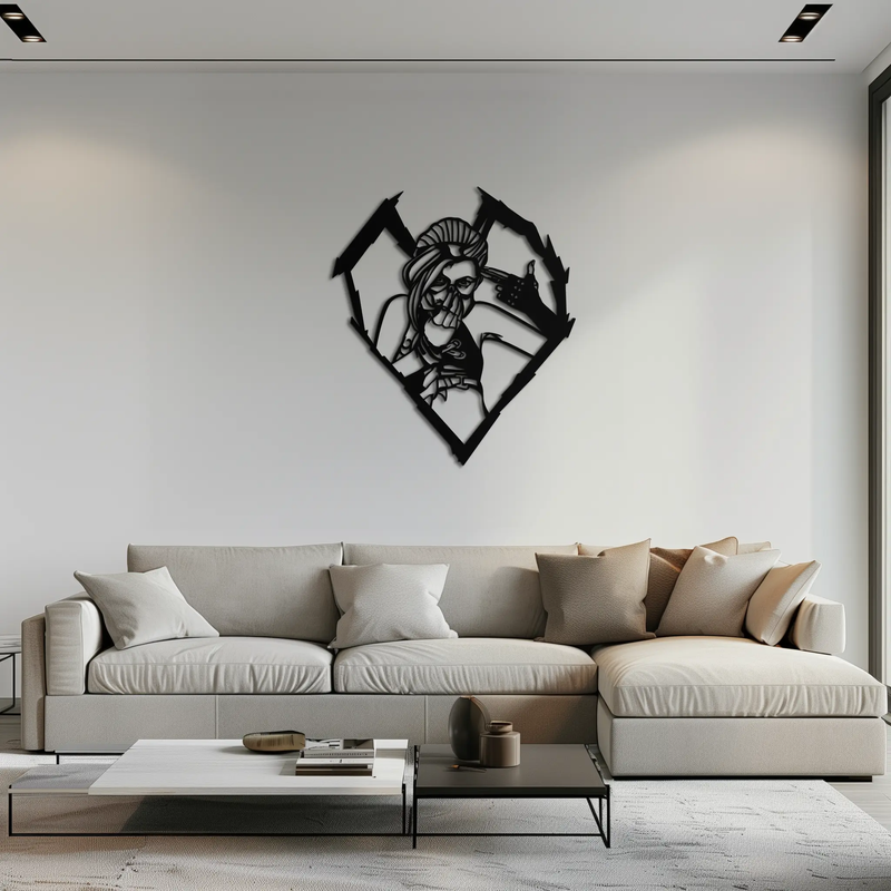 League of Legends Jinx Metal Wall Art – LOL Character Black Metal Decor- KAF560 by Enova Art
