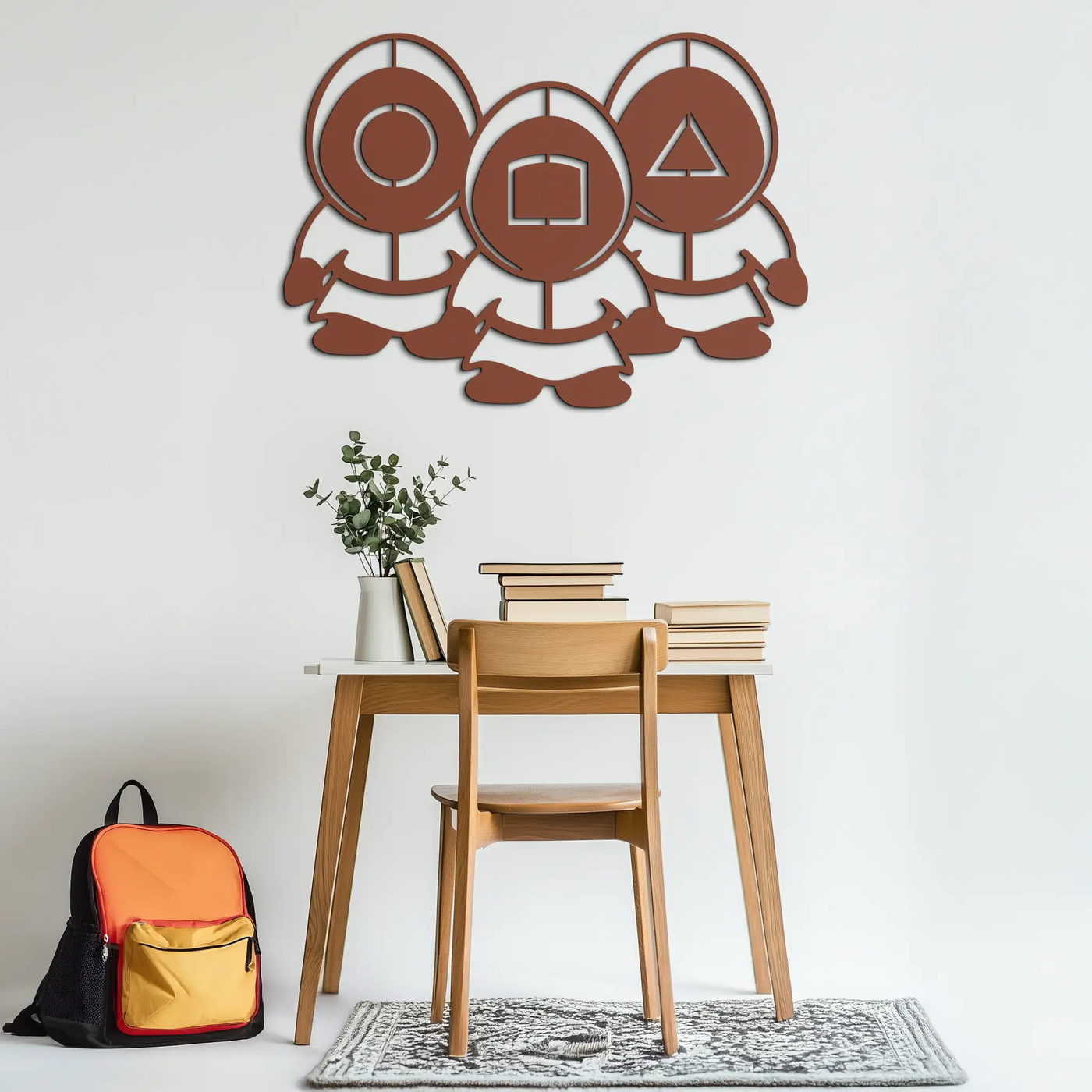 Squid Game Guards Metal Wall Art – Minimalist Black Home Decor- KAF561 by Enova Art