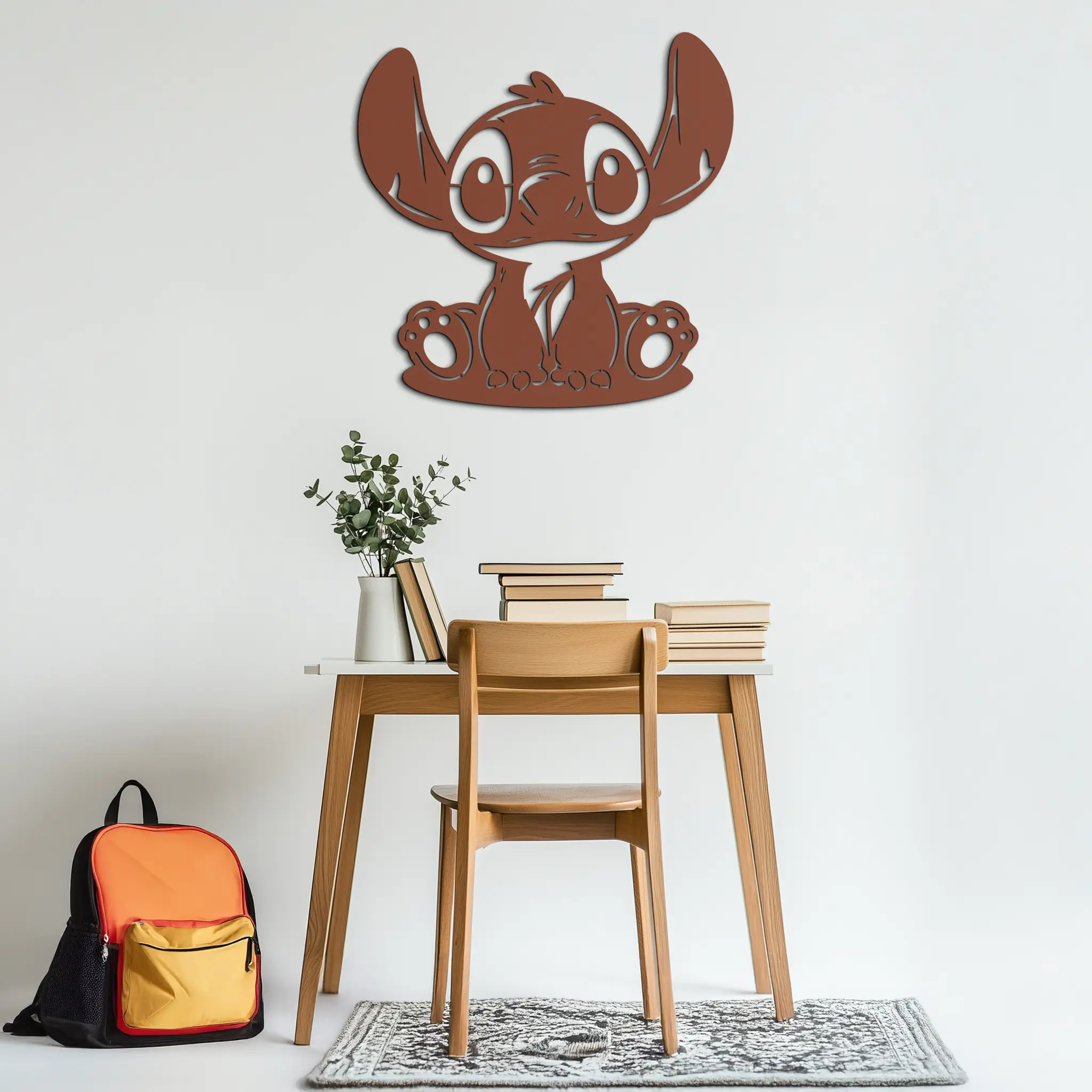 Cute Stitch Character Metal Wall Art - Adorable Cartoon Silhouette Decor- KAF572 by Enova Art