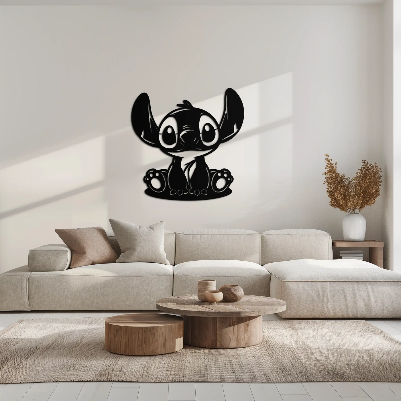 Cute Stitch Character Metal Wall Art - Adorable Cartoon Silhouette Decor- KAF572 by Enova Art