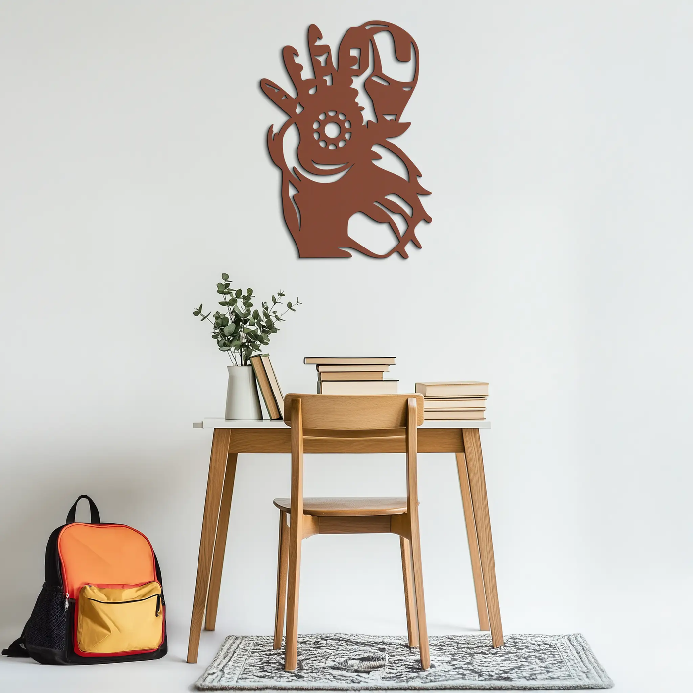 Iron Man Hand Gesture Silhouette Metal Wall Art – Superhero Home Decor- KAF573 by Enova Art