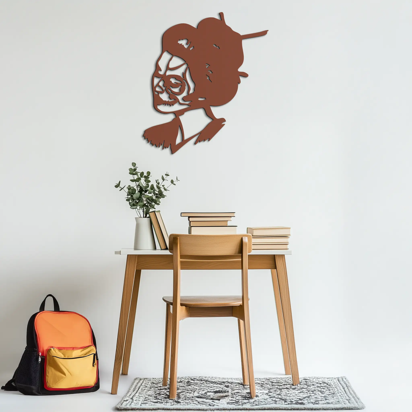 Geisha Skull Fusion Metal Wall Art – Japanese Gothic Home Decor- KAF575 by Enova Art