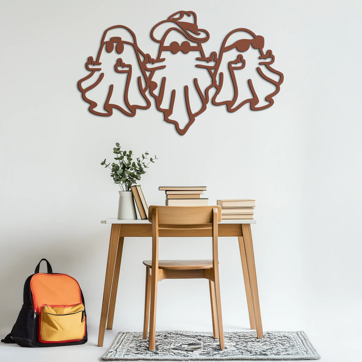 Funny Gangster Ghosts Metal Wall Art – Halloween Cool Spirits Decor-KAF613 by Enova Art