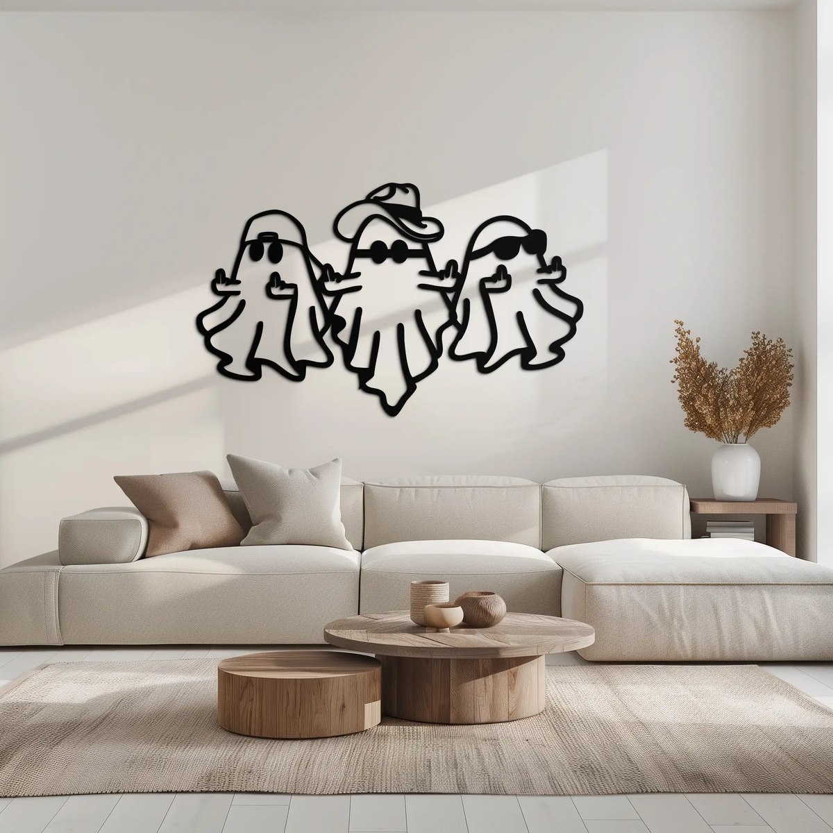 Funny Gangster Ghosts Metal Wall Art – Halloween Cool Spirits Decor-KAF613 by Enova Art