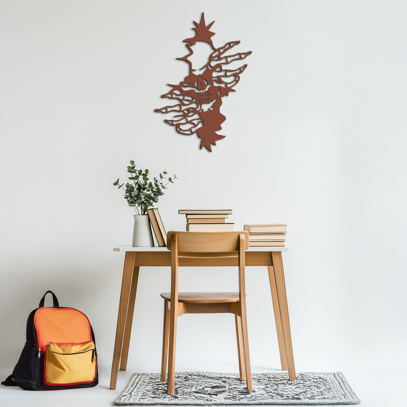 Skeleton Hands and Skull Metal Wall Art – Ripped Wall Horror Decor-KAF619 by Enova Art