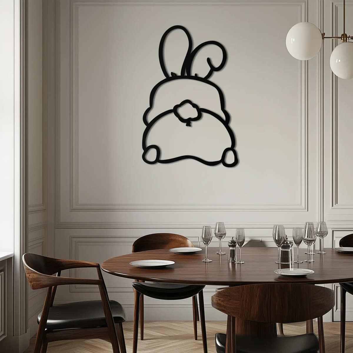 Funny Bunny Butt Metal Wall Art – Playful Easter Rabbit Decor- KAF622 by Enova Art