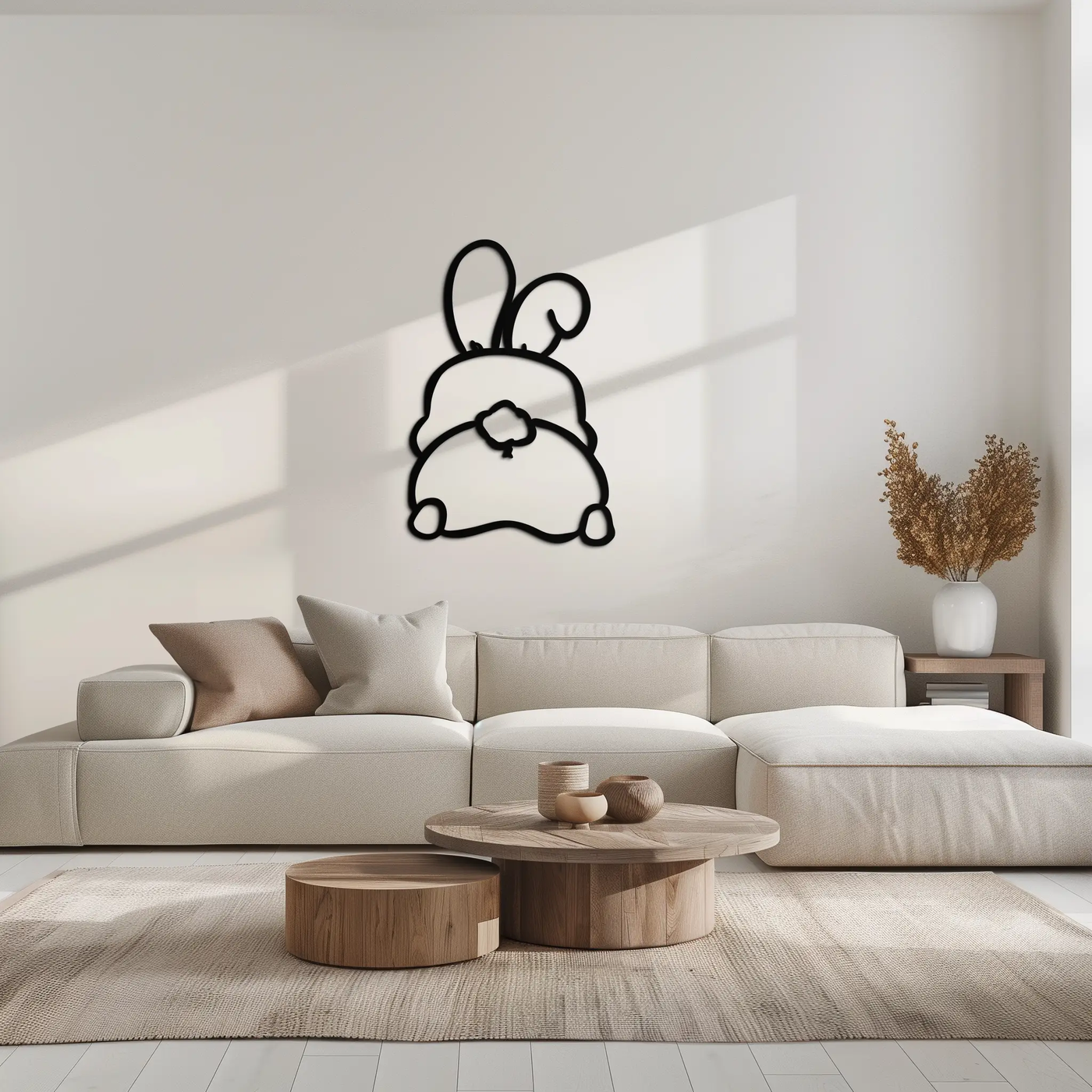 Funny Bunny Butt Metal Wall Art – Playful Easter Rabbit Decor- KAF622 by Enova Art