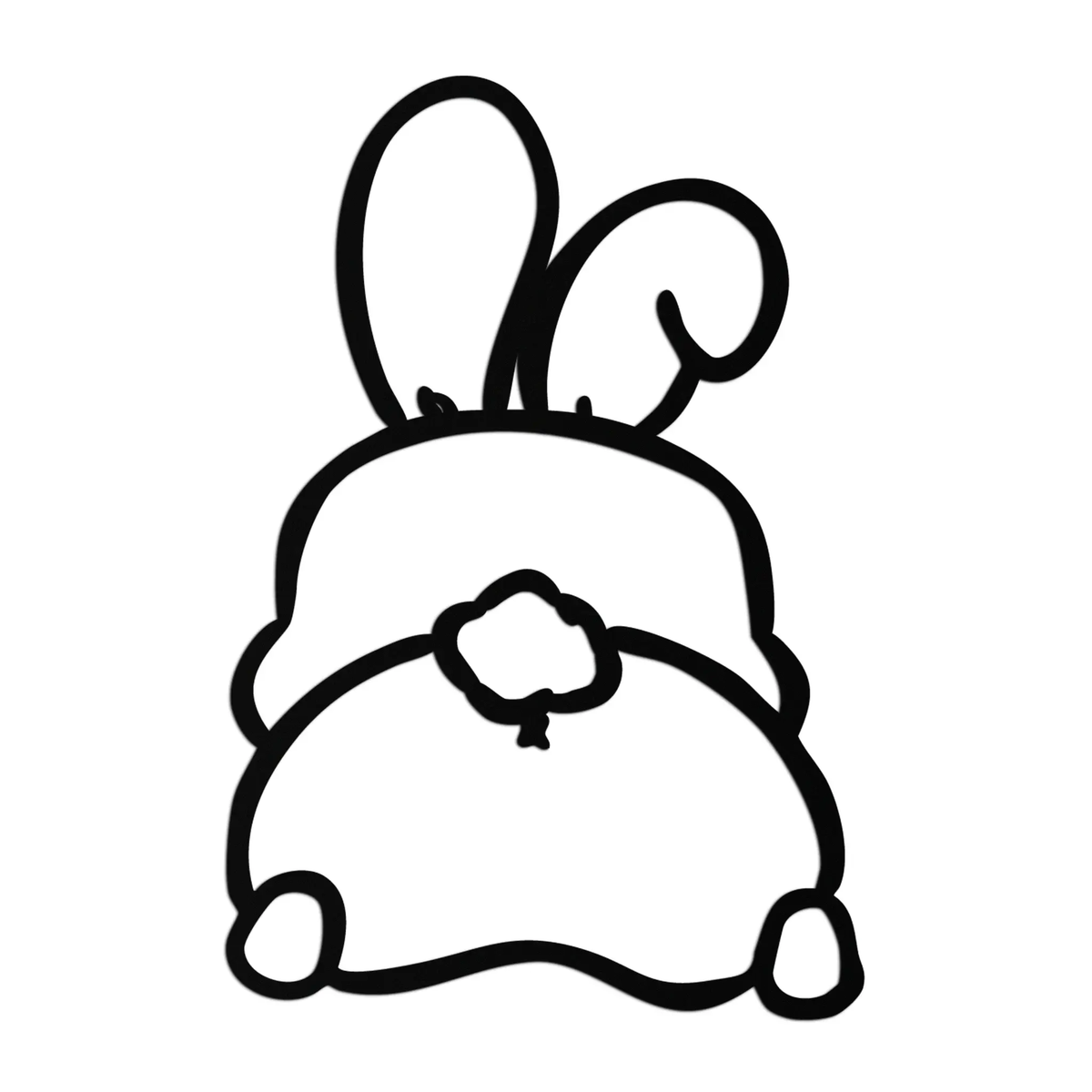 Funny Bunny Butt Metal Wall Art – Playful Easter Rabbit Decor- KAF622 by Enova Art