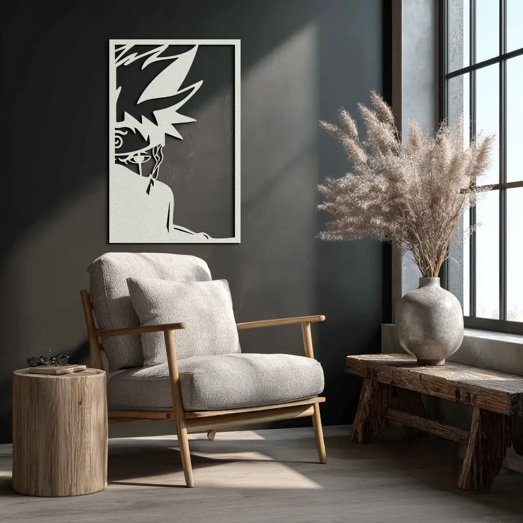 Naruto Inspired Metal Wall Art – Minimalist Ninja Silhouette Panel- KAF624 by Enova Art