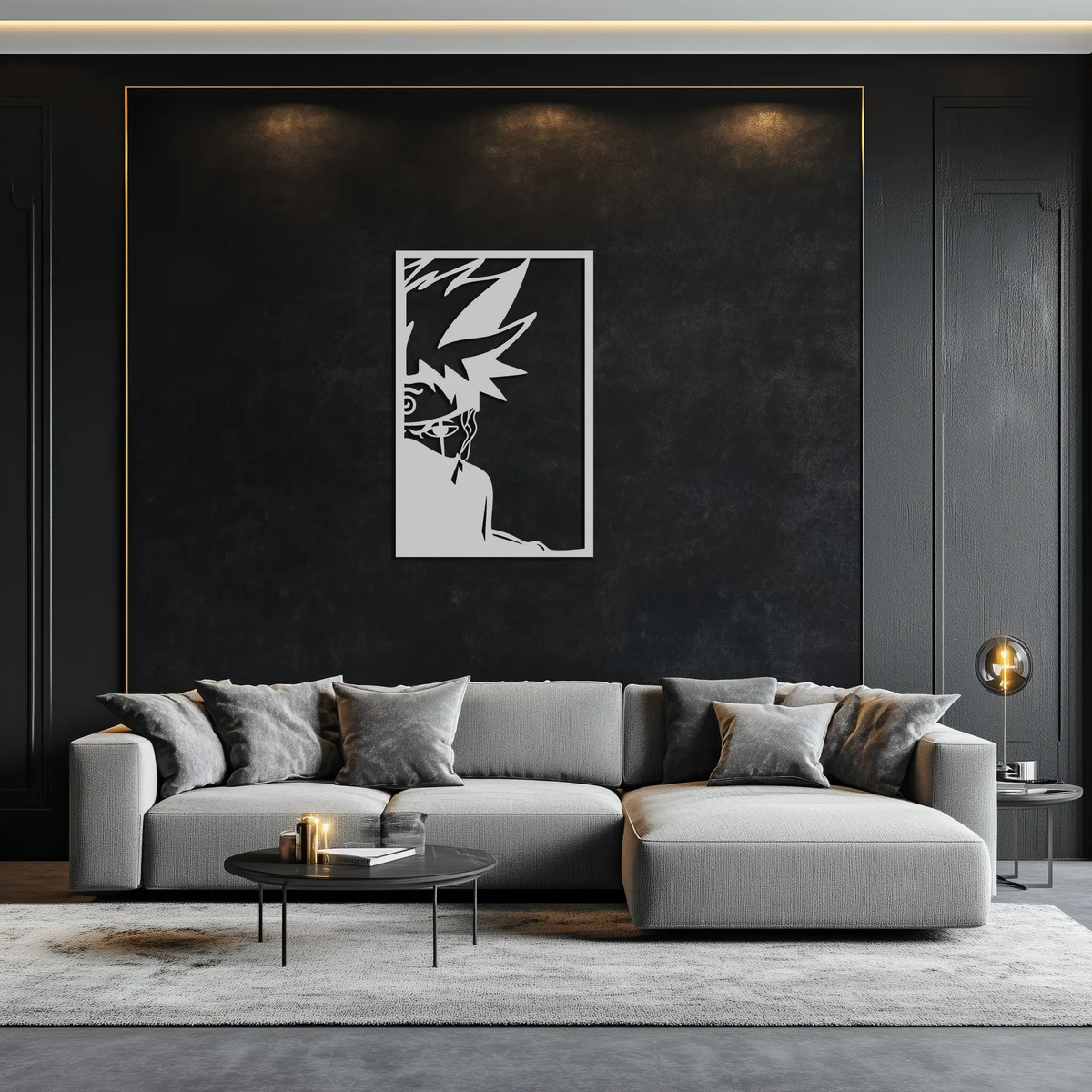 Naruto Inspired Metal Wall Art – Minimalist Ninja Silhouette Panel- KAF624 by Enova Art