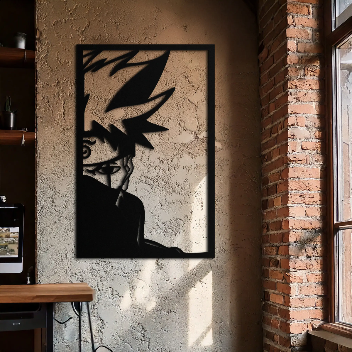 Naruto Inspired Metal Wall Art – Minimalist Ninja Silhouette Panel- KAF624 by Enova Art