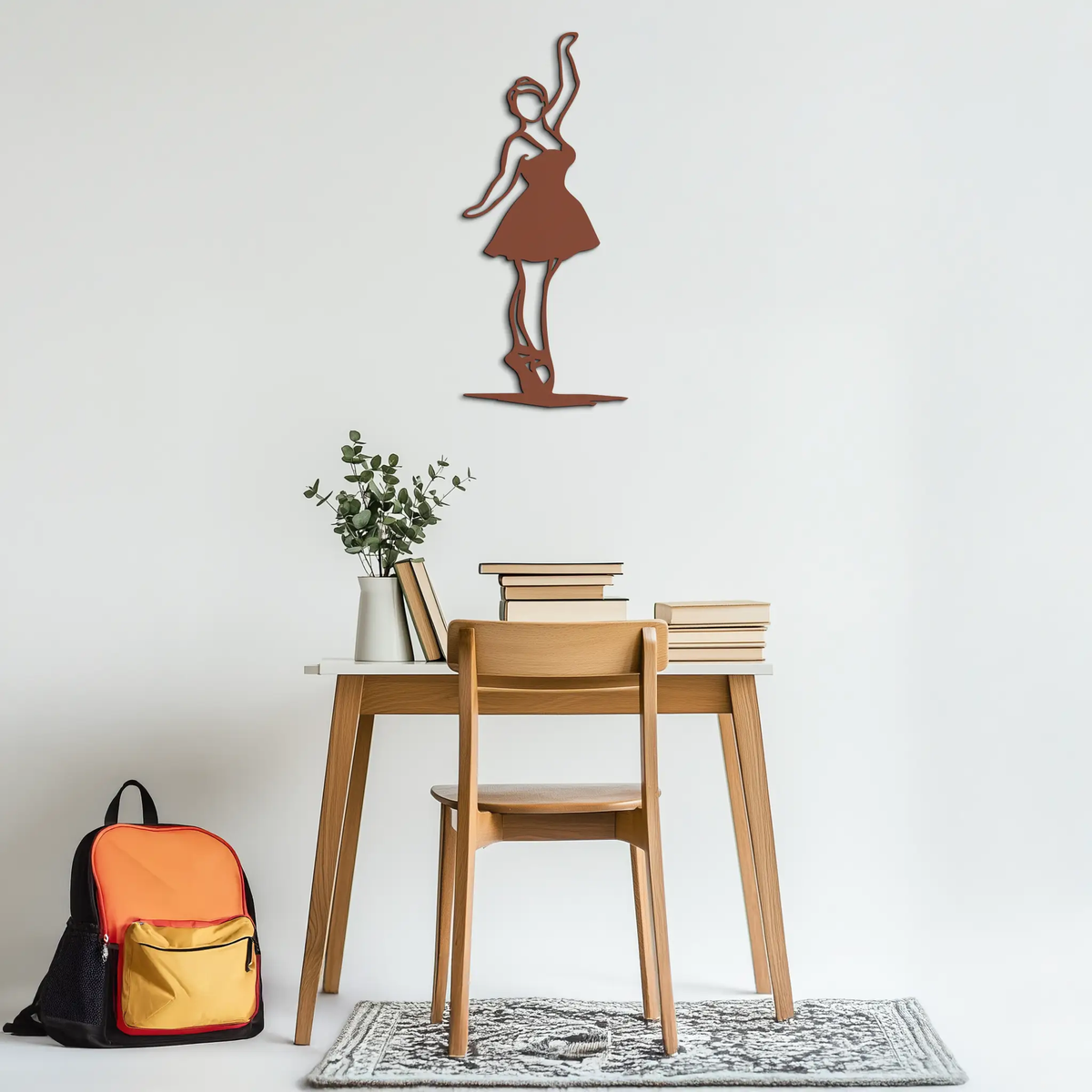 Elegant Ballerina Metal Wall Art – Graceful Dance Silhouette for Home Decor- KAF626 by Enova Art