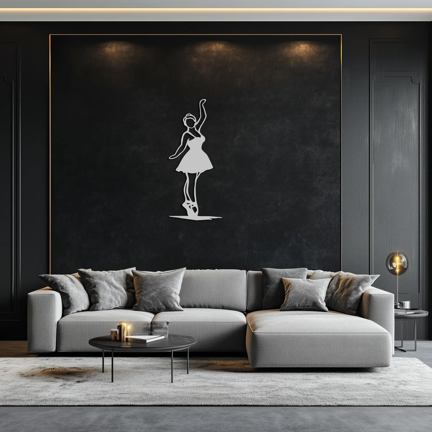 Elegant Ballerina Metal Wall Art – Graceful Dance Silhouette for Home Decor- KAF626 by Enova Art