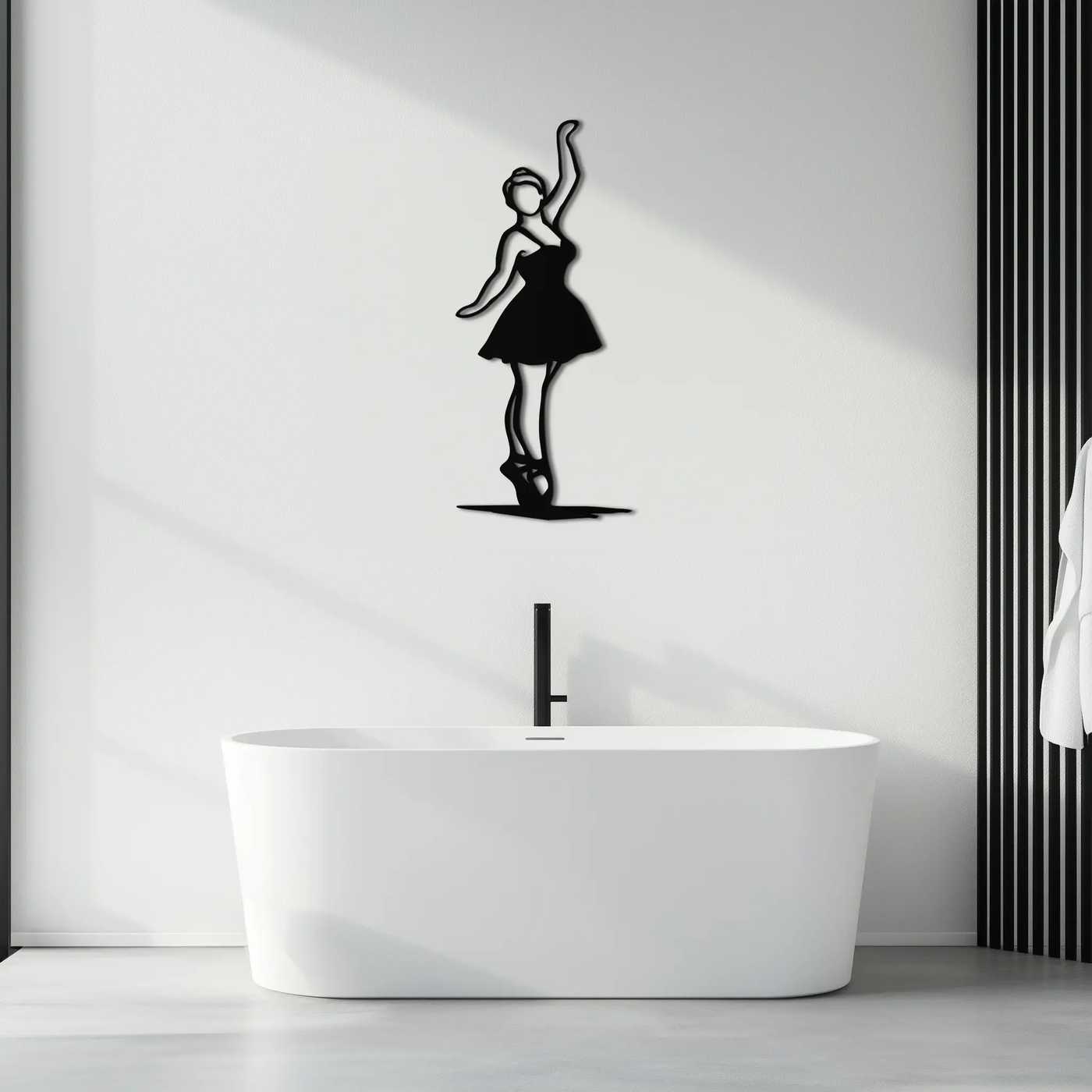 Elegant Ballerina Metal Wall Art – Graceful Dance Silhouette for Home Decor- KAF626 by Enova Art