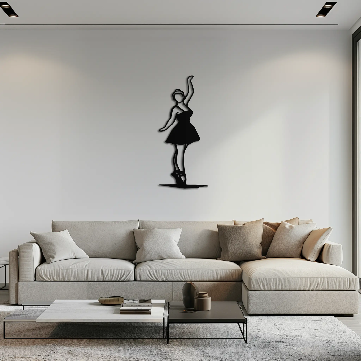 Elegant Ballerina Metal Wall Art – Graceful Dance Silhouette for Home Decor- KAF626 by Enova Art